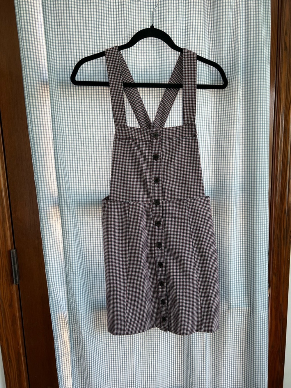 Never Worn Forever 21 Black and White Checked Pinafore Midi Dress